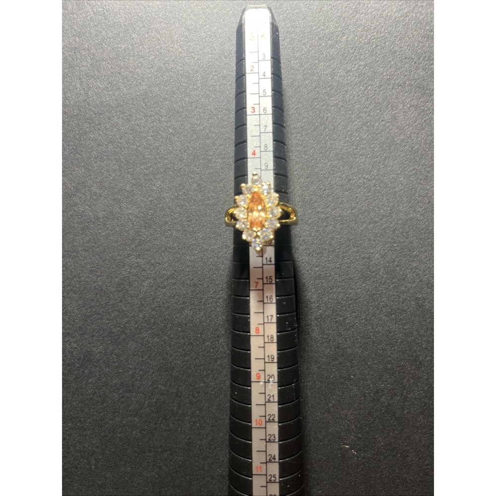 Size 5 1/2 Gold Layered Cz Ring With Pink And Clear Cubic Zirconium Msrp $35 New